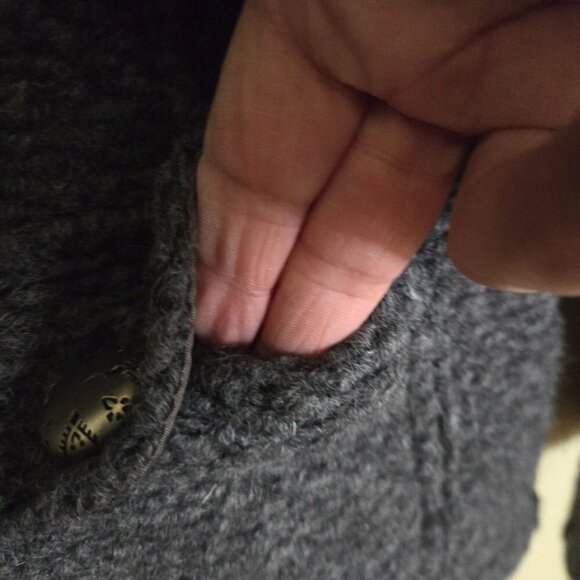 Marisol Gray Wool Blend Silver Button Made In Italy Sweater Blazer Size L - Picture 3 of 6